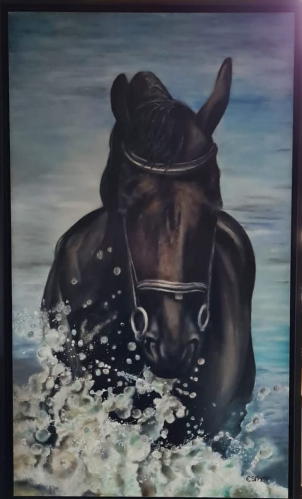 Winimar geniet! Olieverf op paneel 45 x 70